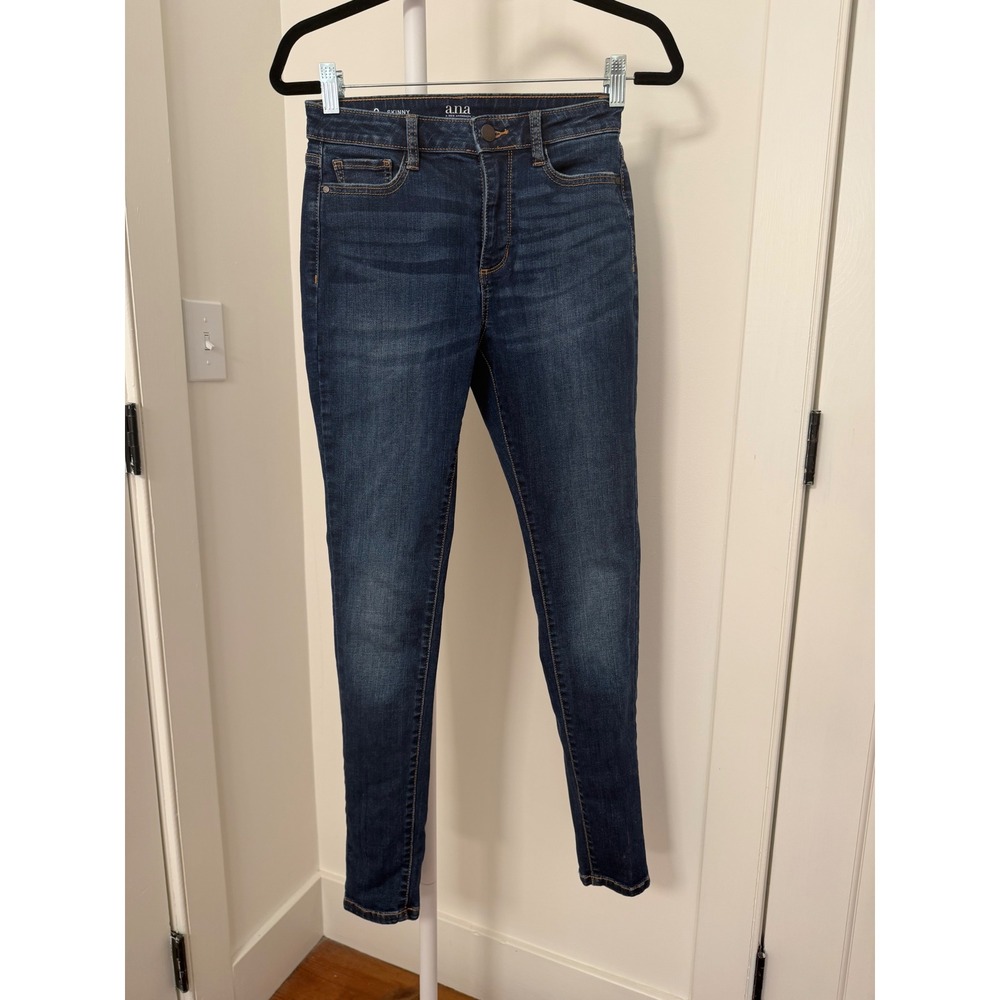 a.n.a Skinny Jeans Women 2 Blue High Rise Stretch Denim Pockets NWOT